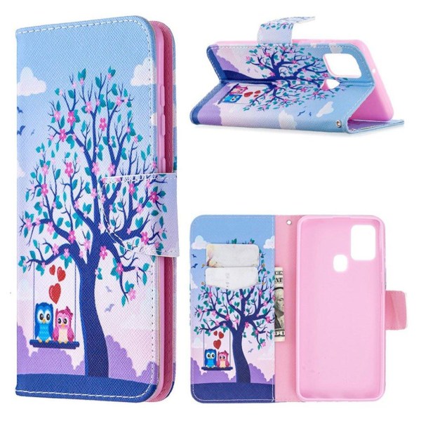 Wonderland Samsung Galaxy A21s Flip Etui - Træ og Ugler Multicolor