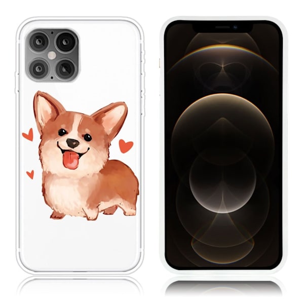 Deco iPhone 12 Pro / iPhone 12 skal - Söt Hund Brun