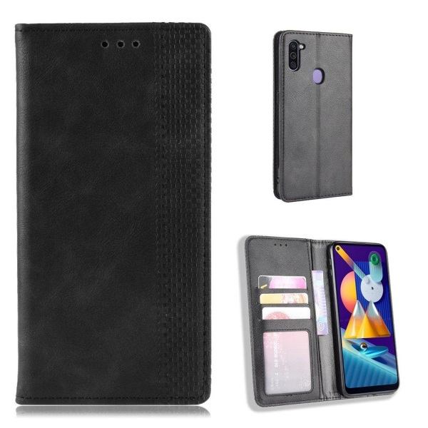 Bofink Vintage läder Samsung Galaxy M11 fodral - Svart Svart