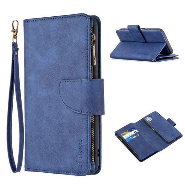 Premium Wallet Huawei P40 Lite / Nova 6 SE Etui - Blå Blue