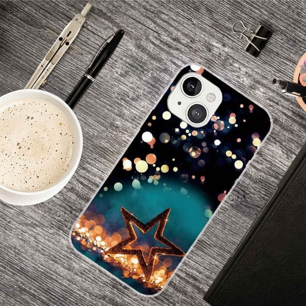Deco iPhone 14 Plus kotelot - Viisisakarainen Tähti Multicolor