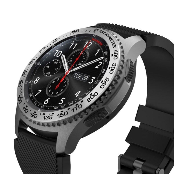 Samsung Gear S3 Frontier metal watch frame - Silver / Black Svart