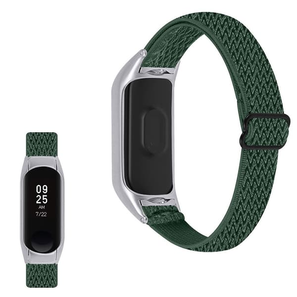 Xiaomi Mi Smart Band 4 / 3 nylon elastisk urrem - Militærgrøn Green