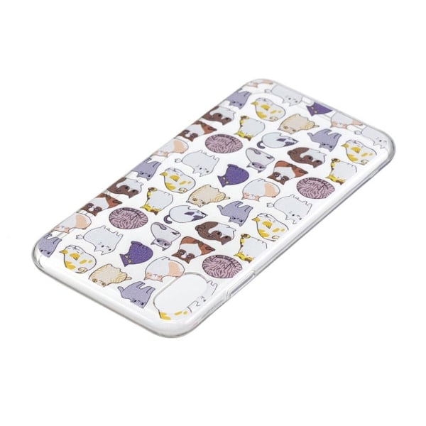 iPhone Xr gel etui med mønsterprint - Cartoon Cats Multicolor