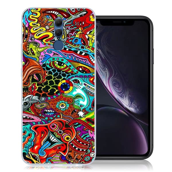Huawei Mate 20 Lite Unikt bild mönstrat flexibelt och mjukt silikonplast mobilskal - Abstrakt multifärg