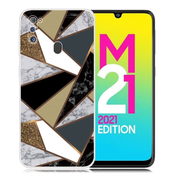 Marble Samsung Galaxy M21 2021 Etui - Earthly Marmor Fragmenter Multicolor