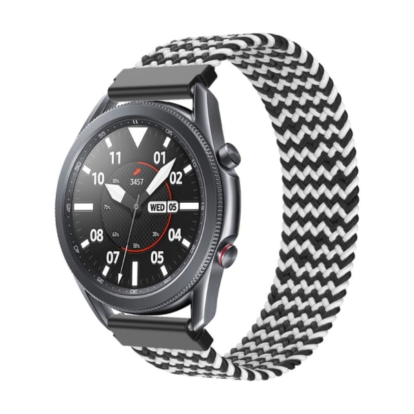 Elastinen nailon rannekoru Samsung Galaxy Watch 4 - W-Muotoinen Musta / Valkoinen Koko: Xs Black