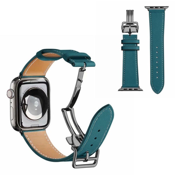 ægte læder sort spænde rem til Apple Watch Series 6 / 5 40mm - b Blue
