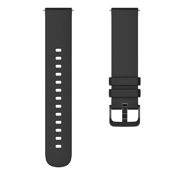 20 mm universal enkel klokkerem i silikon - Svart Black