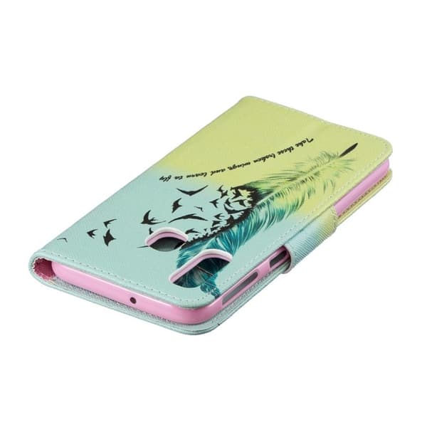 Wonderland Samsung Galaxy A40 flip etui - Feather Pattern Multicolor