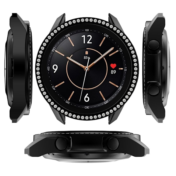 Rhinestone glitter cover til Samsung Galaxy Watch 3 (45mm) - Sort Black