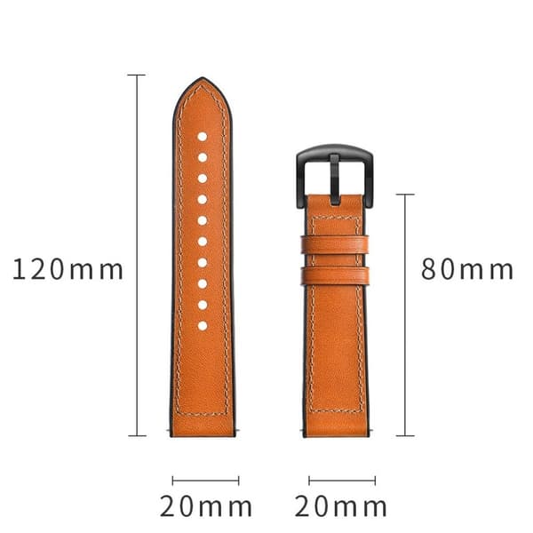 Samsung Galaxy Watch (42mm) læder Læder Urrem - Orange Orange