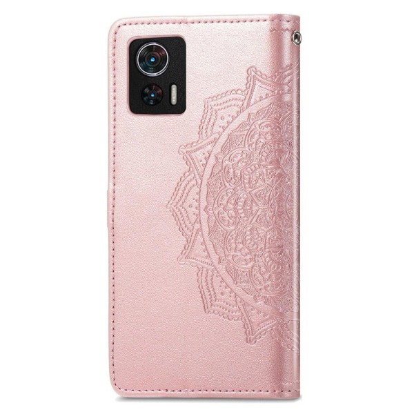 Mandala Motorola Edge 30 Neo Läppäkotelo - Ruusukulta Pink