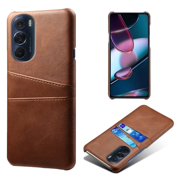 Dual Card Etui Motorola Edge X30 - Brun Brown