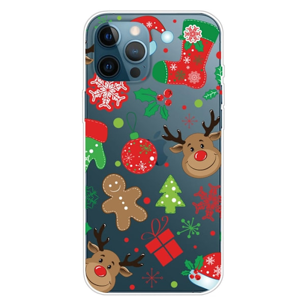 Julfodral till iPhone 14 Pro Max - Christmas Sticker Röd