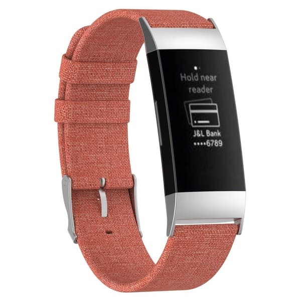 Fitbit Charge 3 klokkereim av kanvas materiale - oransj Orange