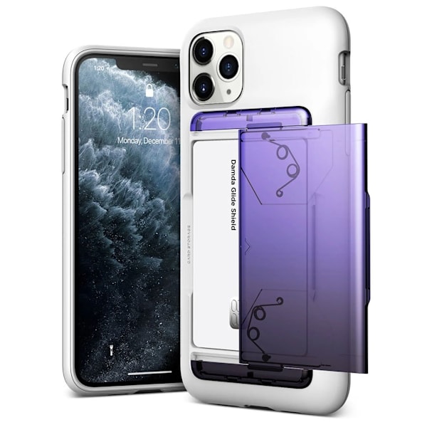 Vrs Design Damda Glide Shield For iPhone 11 Pro Max - Hvit Lilla - Svart Black
