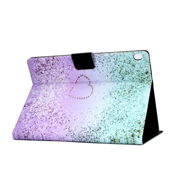 Lenovo Tab M10 pattern printing leather case - Glittery Element Purple
