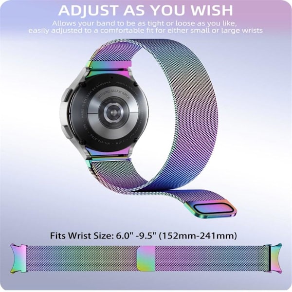 Samsung Galaxy Watch 5 (40 mm) urrem i rustfrit stål med klart cover - Flerfarvet Multicolor