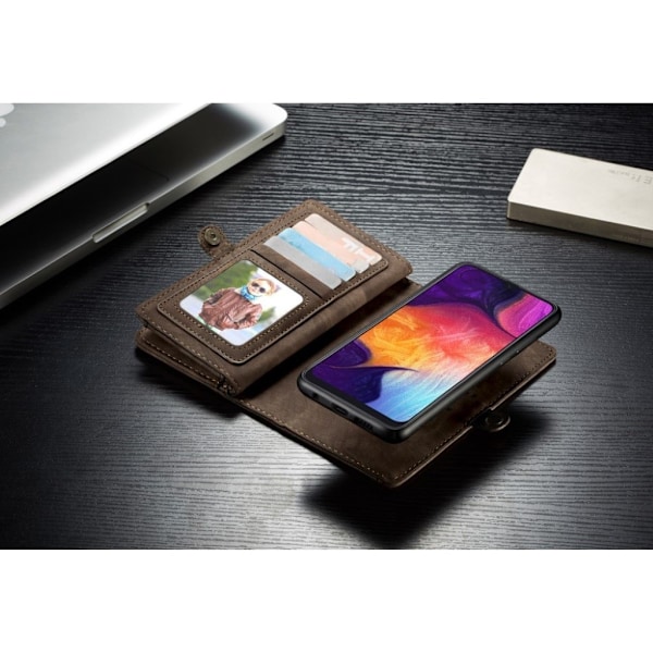 CaseMe Samsung Galaxy A50 fodral med blixtlås - Brun Brun