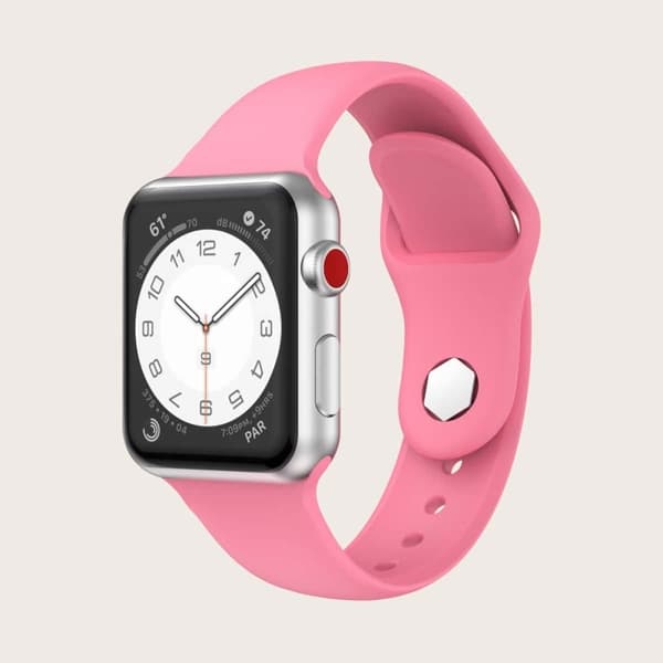 Apple Watch Ultra silikonrem med sekskantet knott - Rosa Pink