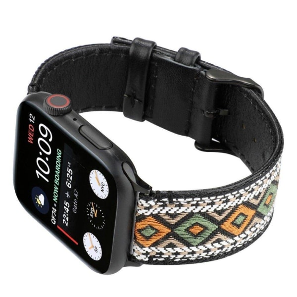 Apple Watch Series 6 / 5 40mm ethnic äkta läder klockarmband - vit Vit