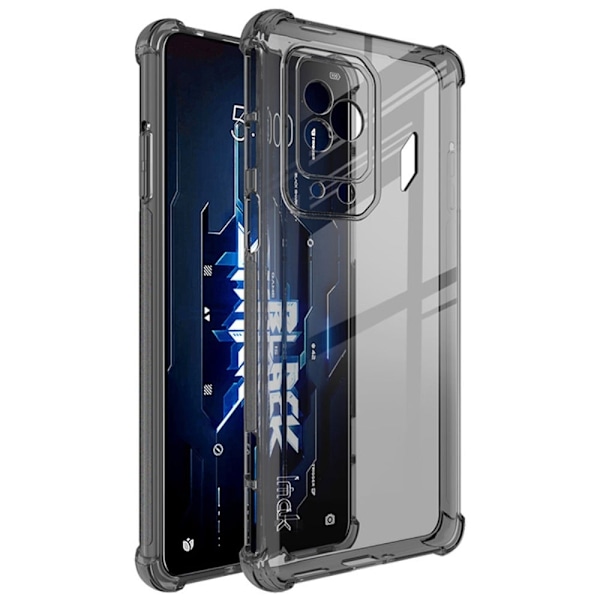 IMAK Airbag Cover for Xiaomi Black Shark 5 - Läpinäkyvä Musta Transparent