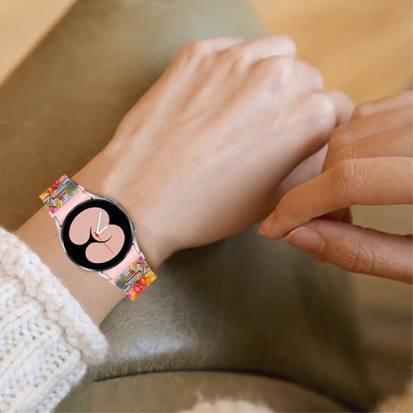 Stilfuld urrem i resin-stil til Samsung Galaxy Watch 4 - Regnbue-Slik Multicolor