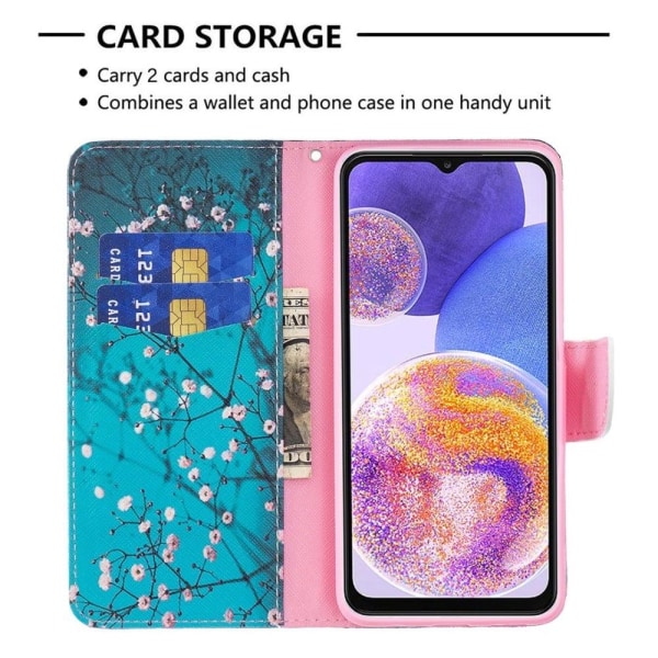Wonderland Samsung Galaxy M53 5G flip etui - Blommeblomst Blue
