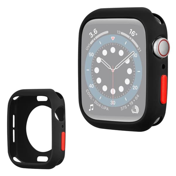 Apple Watch Series 3/2/1 38mm candy color silikone ramme - Sort / Rød Red