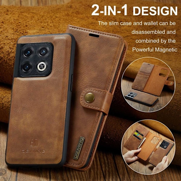 DG.Ming OnePlus 10 Pro 2-in-1 Lommebok Etui - Brun Brown
