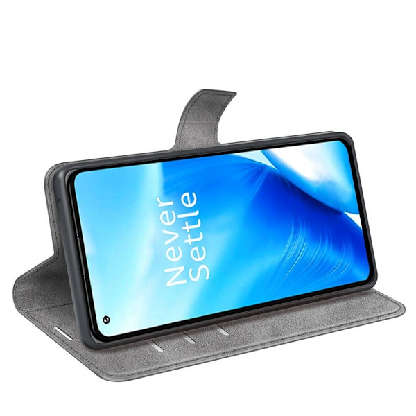Læretui med Lommebok til OnePlus Nord N20 5G - Grå Silver grey