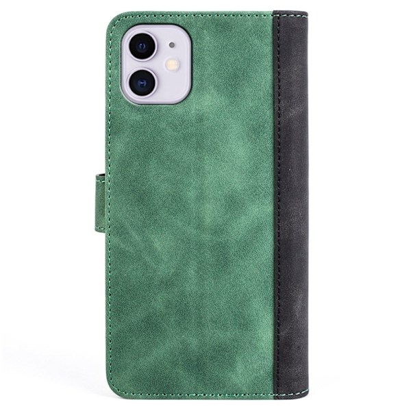 Tvåfärgat iPhone 11 fodral i läder - Grön Grön
