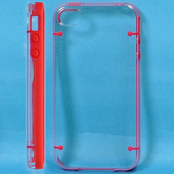 Dual Compound - Klar Back (Rød) Iphone 4S Cover Red