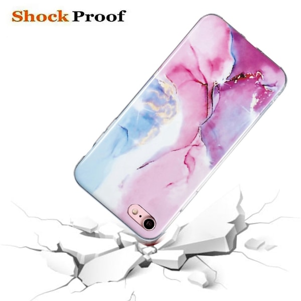Marmormotiv iPhone SE (2022) / iPhone SE 2020 / iPhone 7 skal - Rosa / Blå multifärg
