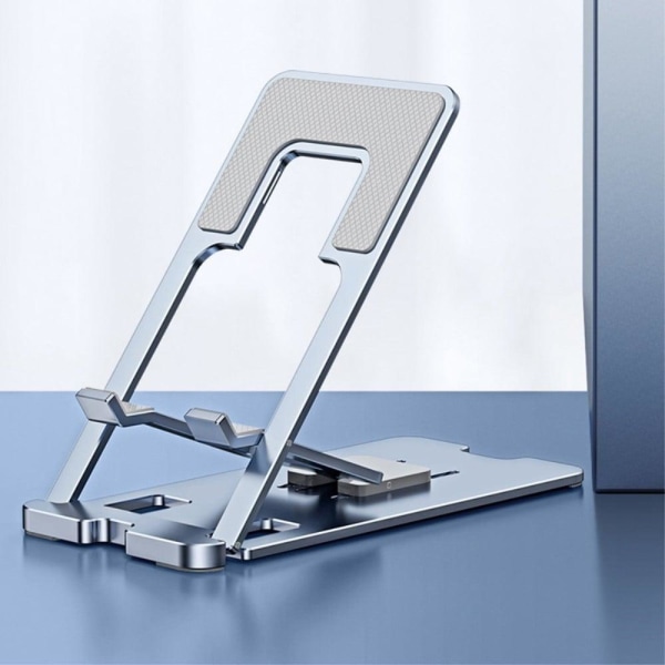 Universal aluminum alloy foldable desktop phone stand - Grey Silvergrå