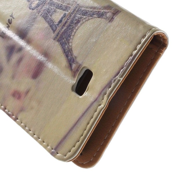 Moberg Huawei Y360 Nahkakotelo Korttitaskuilla - Eiffel Torni Multicolor