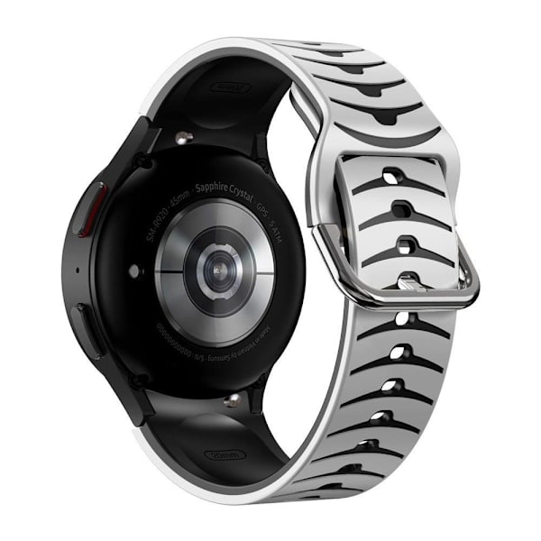 Samsung Galaxy Watch 5 / 5 Pro / 4 buet linje stil silikone urrem - Hvid / Sort White
