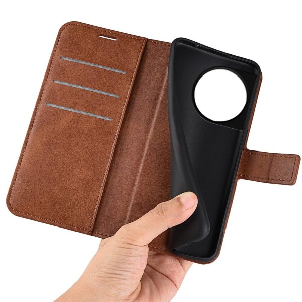 Lompakko Nahkakotelo For OnePlus 11 - Vaalean Ruskea Brown