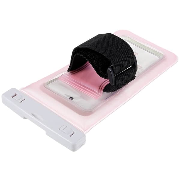 Universal waterproof bag with lanyard for 6-inch smartphone - Pink Pink