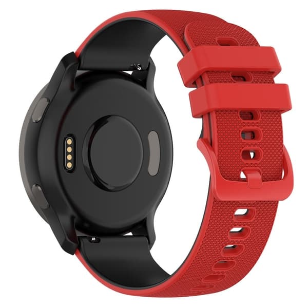 22 mm universal tofarget klokkerem i silikon - Rød / Svart Red