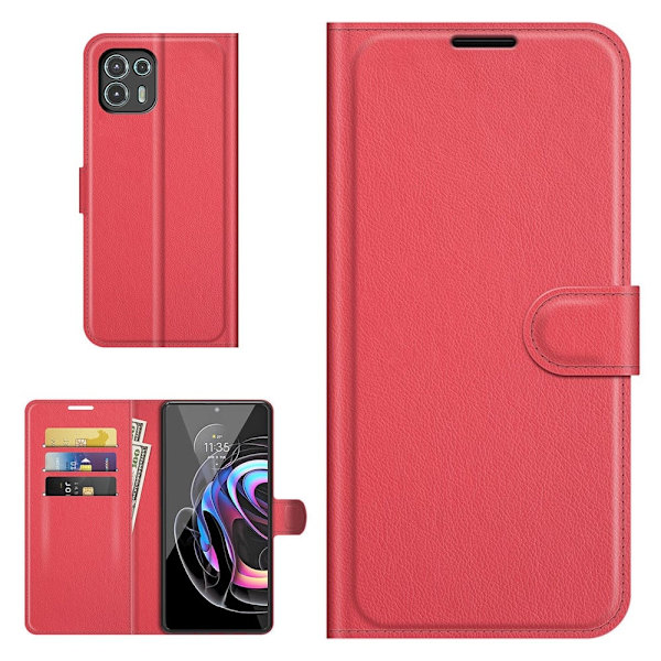 Classic Motorola Edge 20 Lite Flip Etui - Rød Red