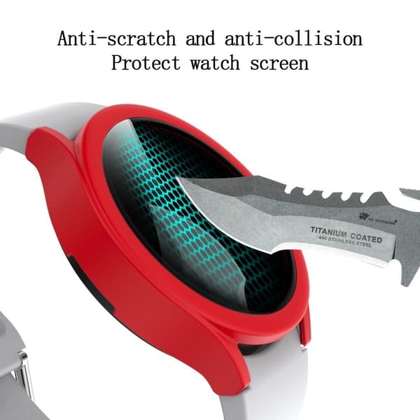 Samsung Galaxy Watch 4 (40mm) matte cover with tempered glass screen protector - Red Röd