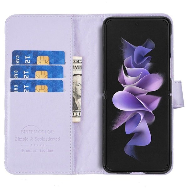 Matt Samsung Galaxy Z Fold4 fodral med rombmönster - Lila Lila