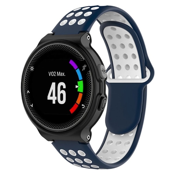 26 mm Garmin Forerunner 735XT / 220 / 230 / 235 / 620 / 630 klockarmband i silikon med dubbla färger - Mörkblå / Vit Blå