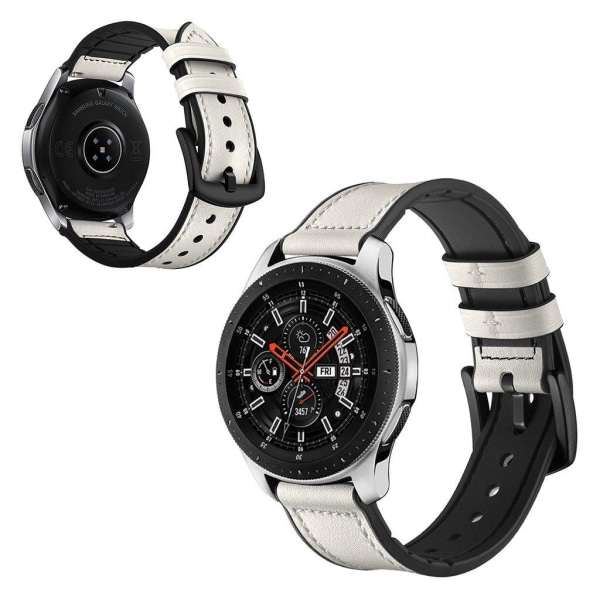 Samsung Galaxy Watch (46mm) cowhide leather watc band - White Vit