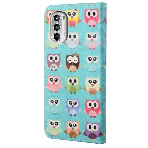 Wonderland Motorola Moto G52 flip etui - Ugler Multicolor