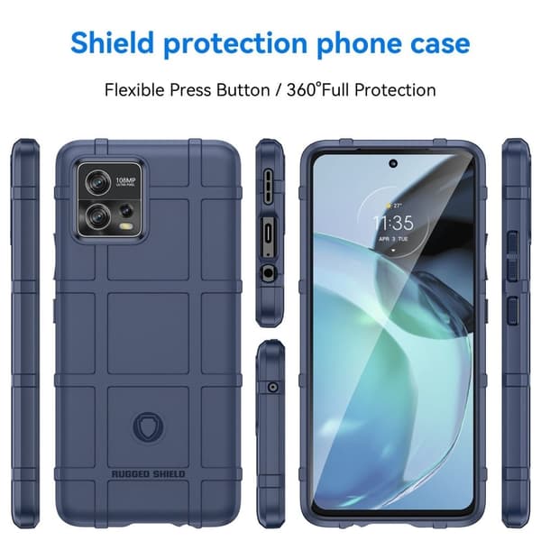 Rugged Shield Motorola Moto G72 skal - Blå Blå