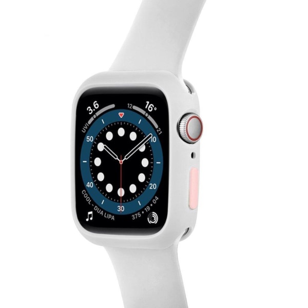 Apple Watch Series 6 / 5 44mm silikonram i godisfärg - Vit / Rosa Vit