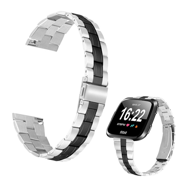 Fitbit Versa 2 / Versa stainless steel chain watch band - Black Svart